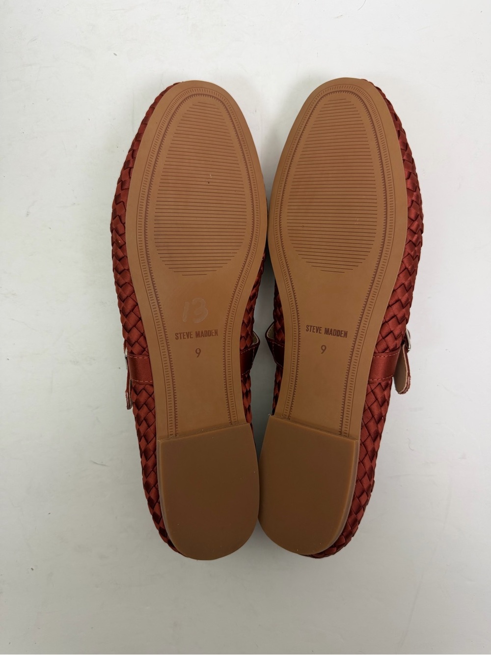 NEW Steve Madden Dreaming Mary Jane Ballet Flat In Warm Rust Satin Size 9 - Picture 12 of 13